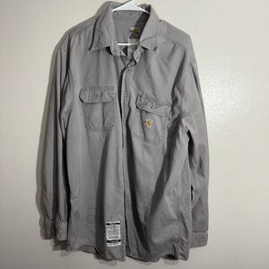 Carhartt FR fire resistant gray xl long sleeve button up shirt